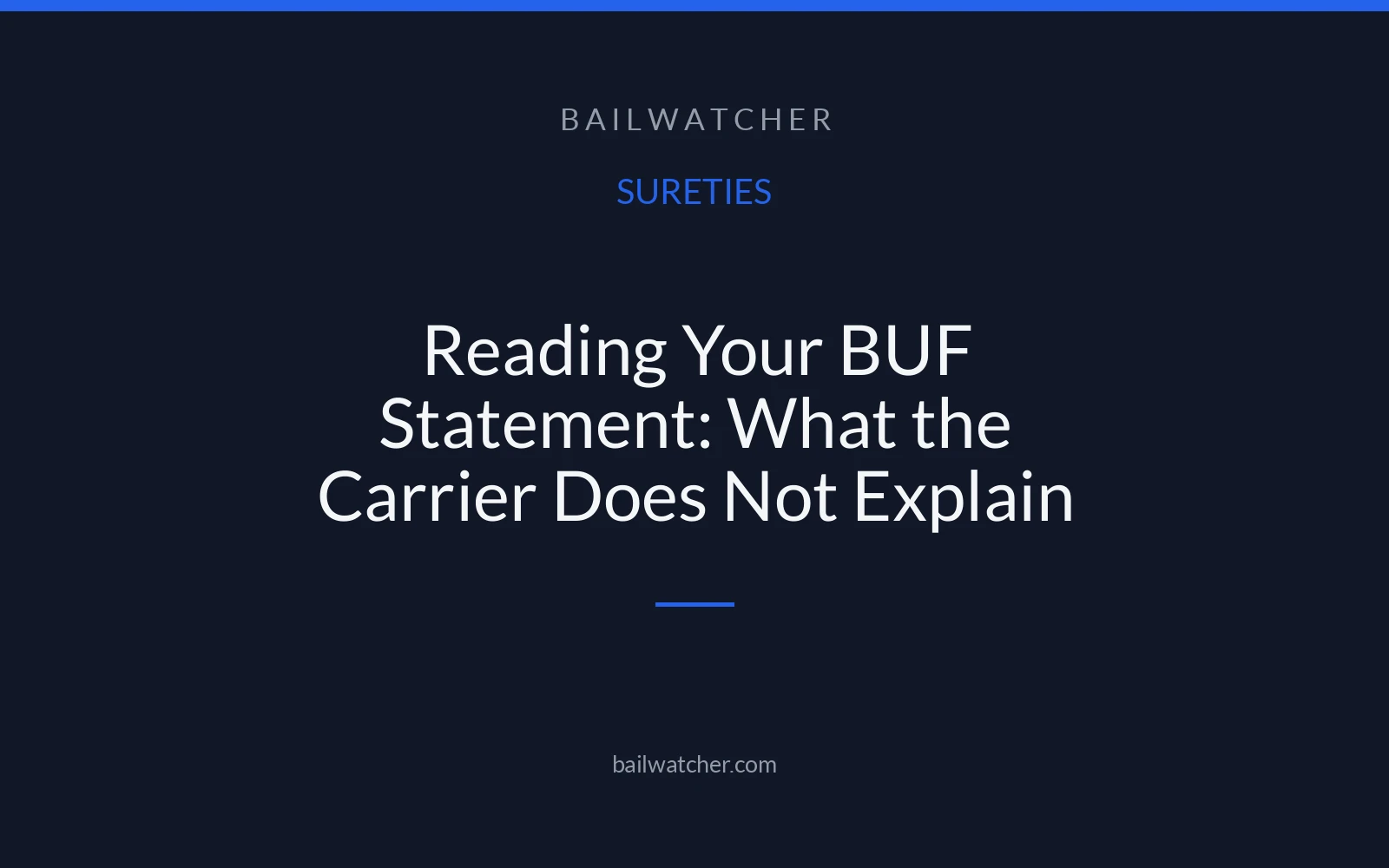 Reading Your BUF Statement: What the Carrier Does Not Explain