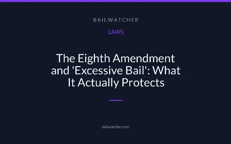 The Eighth Amendment and 'Excessive Bail': What It Actually Protects