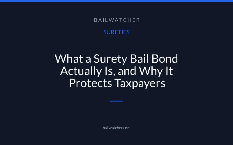 What a Surety Bail Bond Actually Is, and Why It Protects Taxpayers